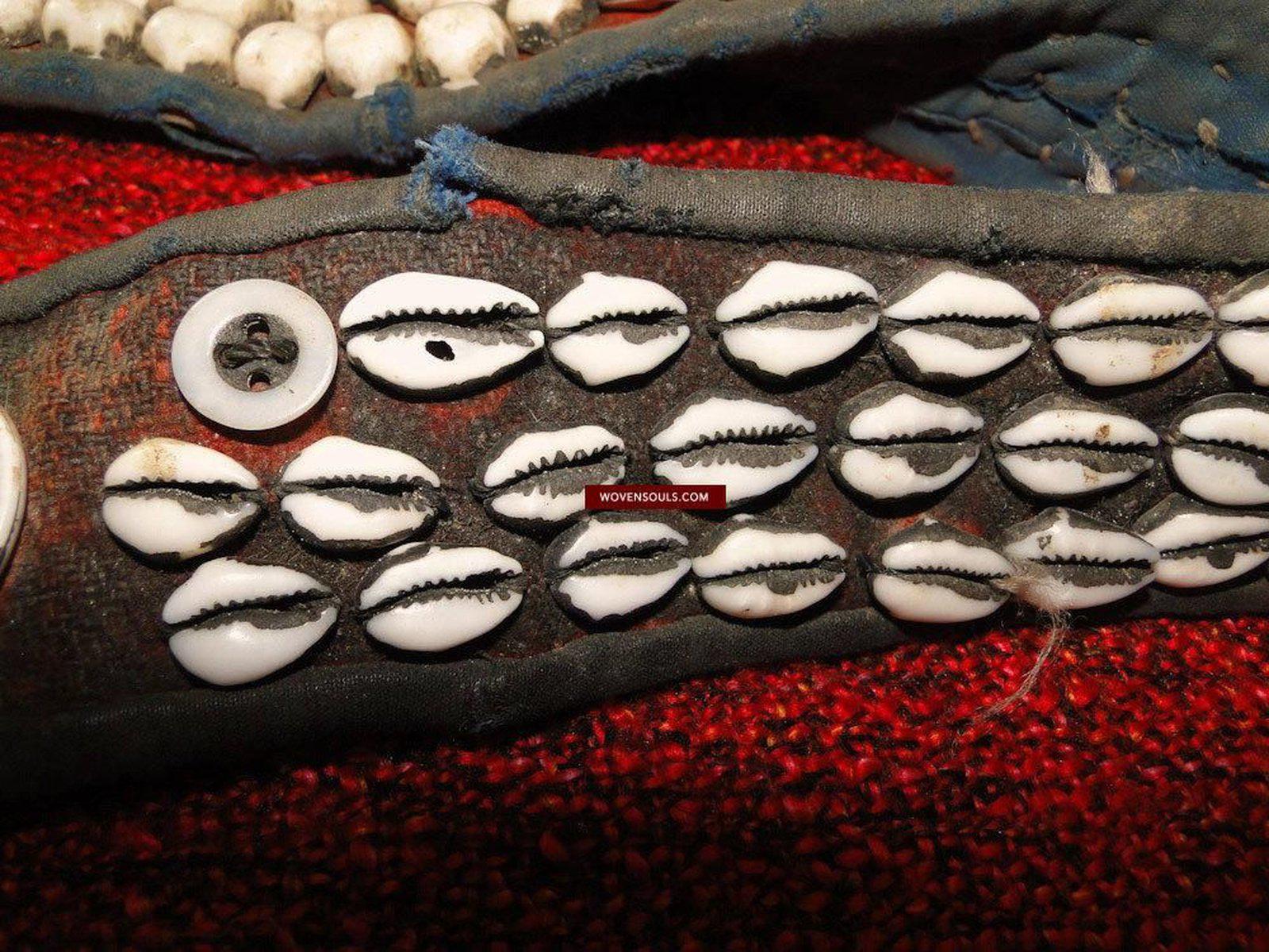 125 Antique Tibetan Nomad's White Coral Belt-WOVENSOULS-Antique-Vintage-Textiles-Art-Decor