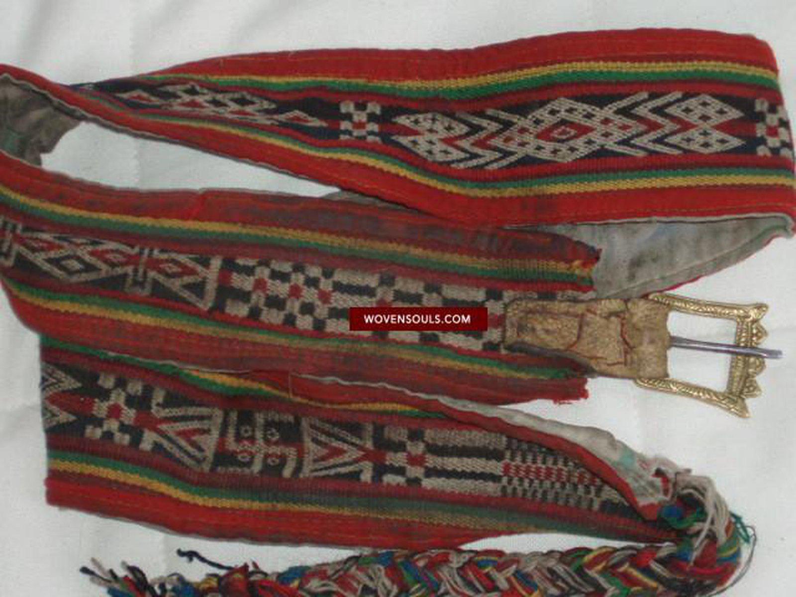 128 SOLD Handwoven Tibet Animal Belt-WOVENSOULS-Antique-Vintage-Textiles-Art-Decor