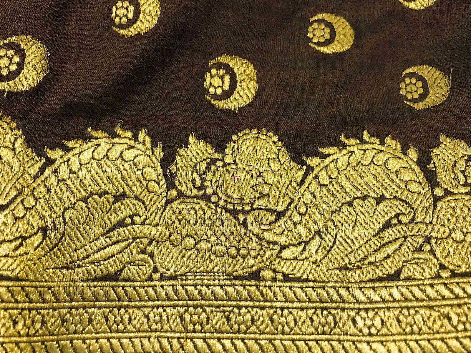 130 SOLD Old Banarasi Sari with Precious metal content in Zari-WOVENSOULS-Antique-Vintage-Textiles-Art-Decor