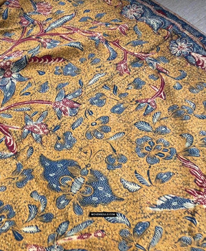 1304 SOLD Signed Antique Batik Tiga Negeri Textile Art from Indonesia - Butterflies-WOVENSOULS Antique Textiles &amp; Art Gallery
