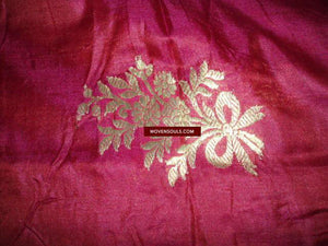 131 Real Zari Bridal Saree Fragment with woven Blessing Inscription - SOLD-WOVENSOULS-Antique-Vintage-Textiles-Art-Decor