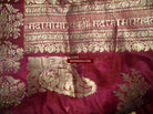 131 Real Zari Bridal Saree Fragment with woven Blessing Inscription - SOLD-WOVENSOULS-Antique-Vintage-Textiles-Art-Decor