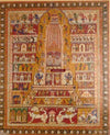 133 Large Old Jagannath Pattachitra Puri Pilgirm's Painting Jatripatti Orissa-WOVENSOULS-Antique-Vintage-Textiles-Art-Decor