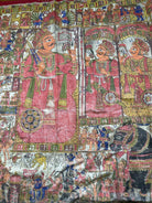 135 Complete Antique Pabuji ki Phad Painting-WOVENSOULS-Antique-Vintage-Textiles-Art-Decor