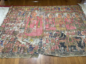 135 Complete Antique Pabuji ki Phad Painting-WOVENSOULS-Antique-Vintage-Textiles-Art-Decor