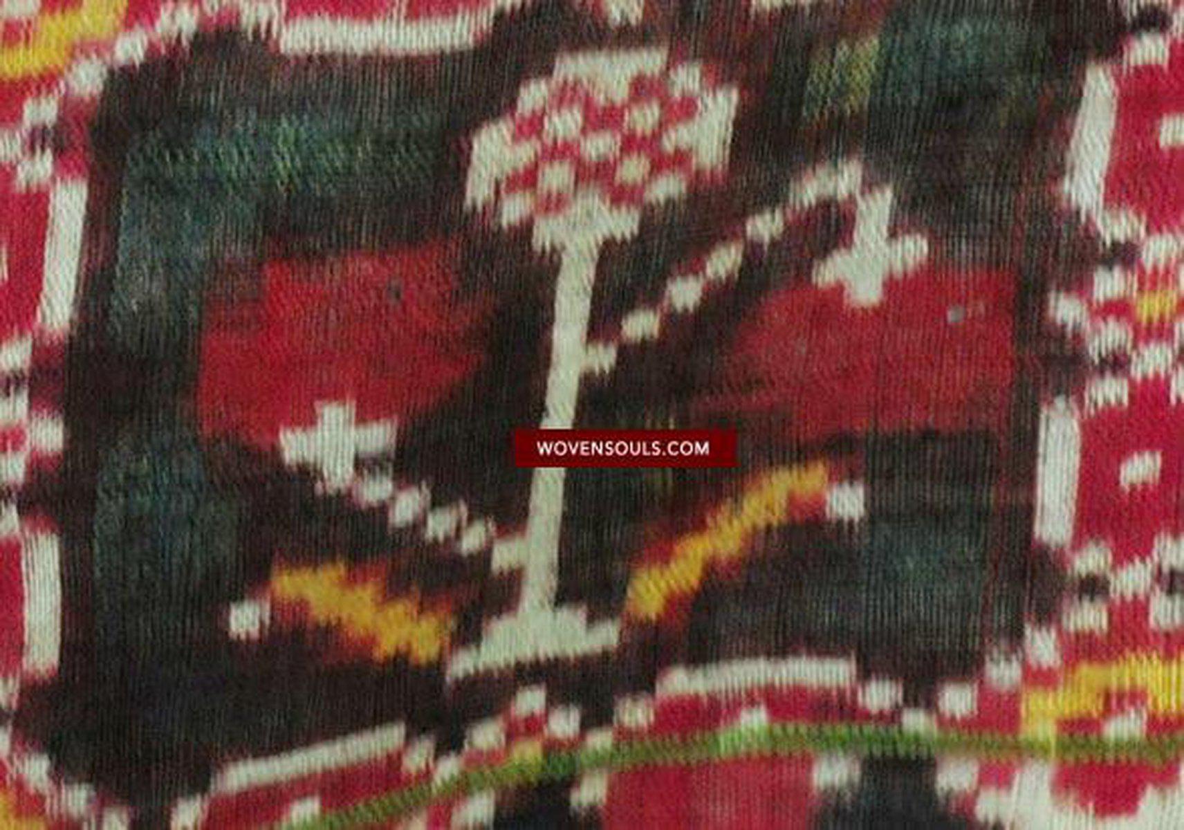 137 SOLD Old Weaver's Heirloom Patan Patola Double Ikat Sari Fragment - A-WOVENSOULS-Antique-Vintage-Textiles-Art-Decor