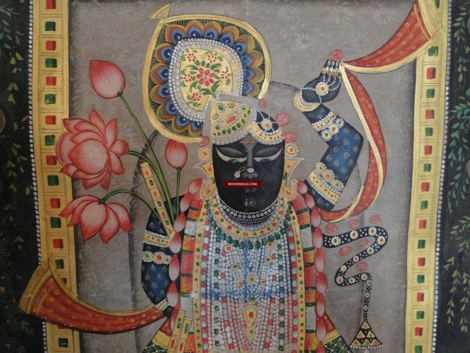 140 SOLD - Nathdwara Srinathji Pichvai Pichwai Painting-WOVENSOULS-Antique-Vintage-Textiles-Art-Decor