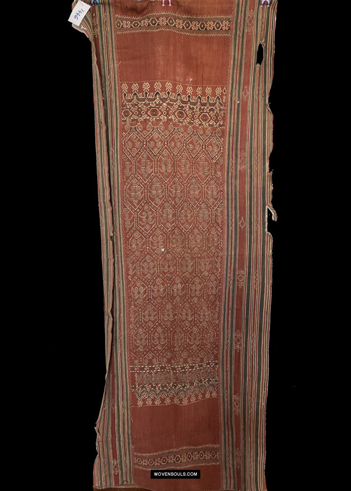 1446 Antique Iban Pua Kumbu Sungkit Textile tissé