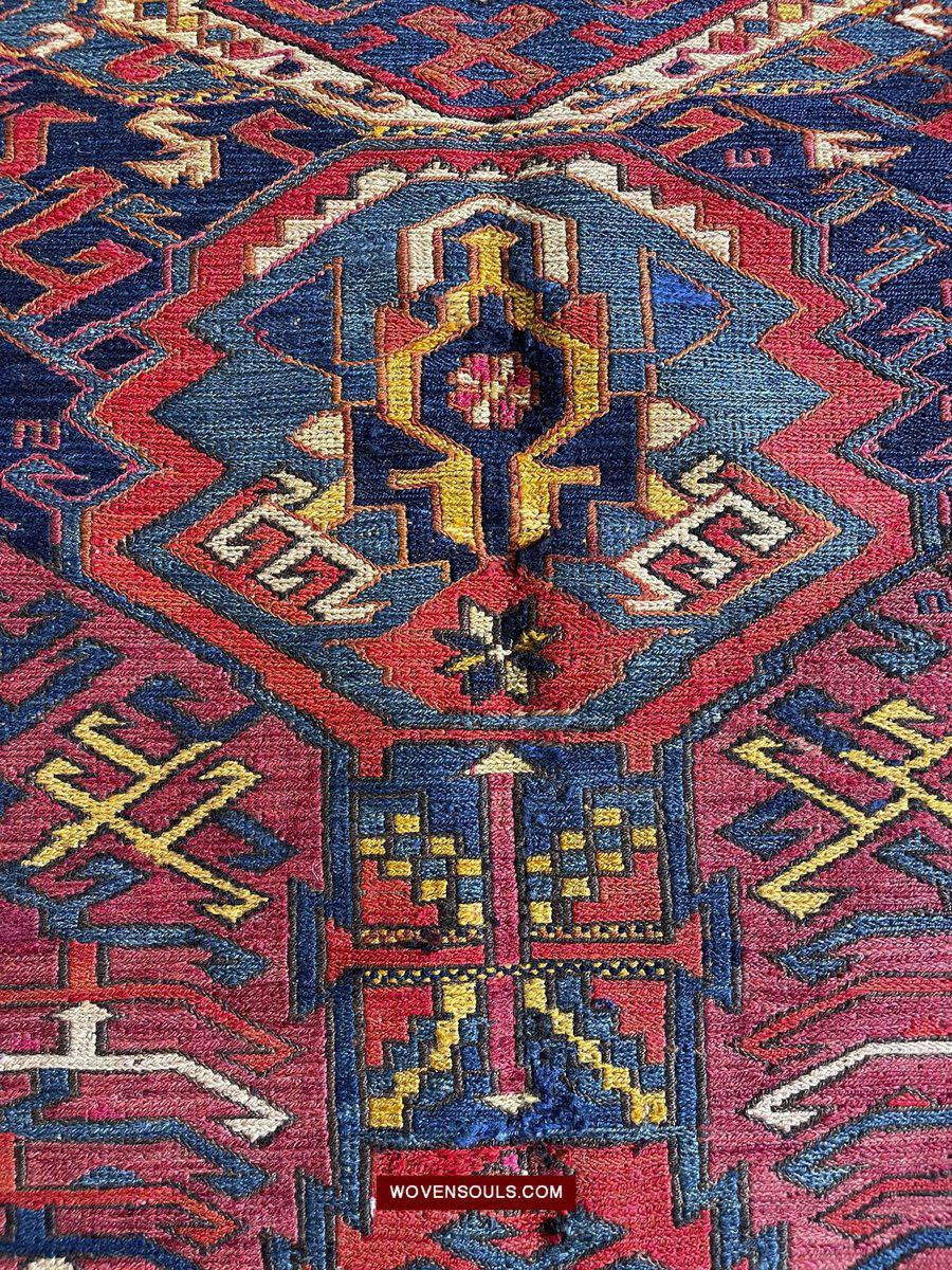 1460 Masterpiece Dragon Sumac Soumac Rug Carpet-WOVENSOULS-Antique-Vintage-Textiles-Art-Decor