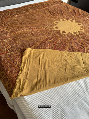 1468 SOLD Antique Kashmir Rumal Shawl with Embroidery