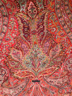 1475 Antique Kashmir Pashmina Dorukha Square Shawl