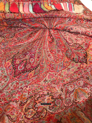 1475 Antique Cachemira Pashmina Dorukha Square Shawl