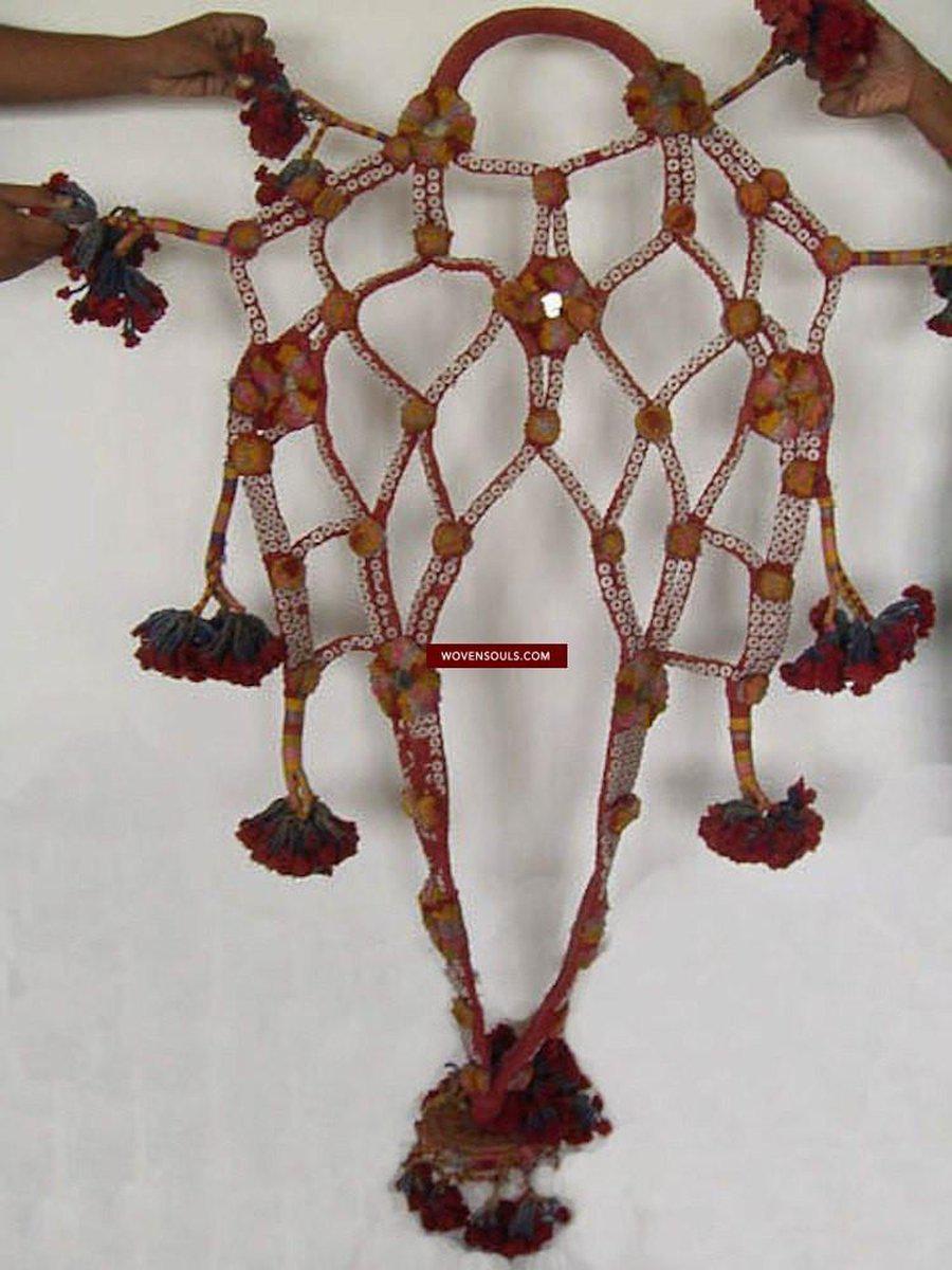 151 SOLD Woven Camel Trapping Neck Set-WOVENSOULS-Antique-Vintage-Textiles-Art-Decor