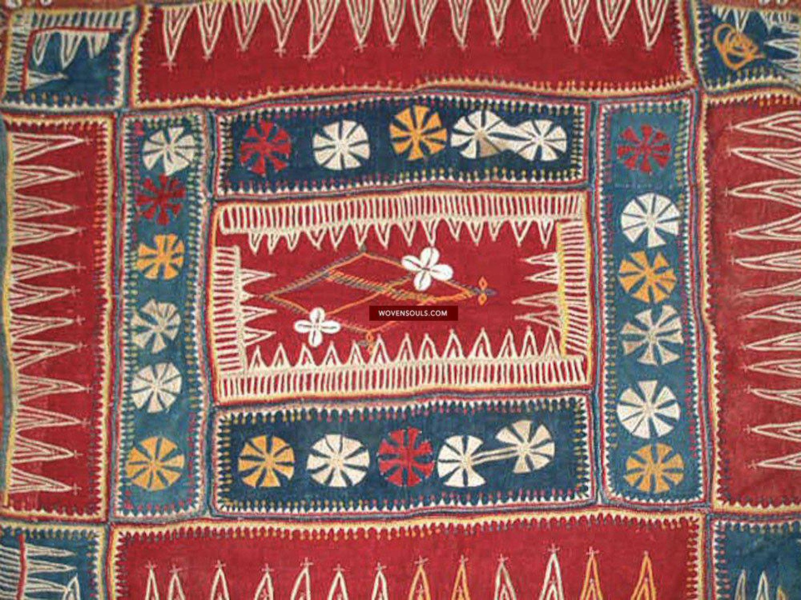 156 Old Banjara Embroidered Tribal Textile Ghodiyu-WOVENSOULS-Antique-Vintage-Textiles-Art-Decor