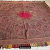 1608 Old Kashmir Silk Embroidered Amli Shawl Rumal-WOVENSOULS Antique Textiles &amp; Art Gallery