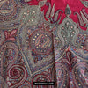 1608 Old Kashmir Silk Embroidered Amli Shawl Rumal-WOVENSOULS Antique Textiles &amp; Art Gallery