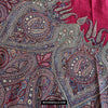 1608 Old Kashmir Silk Embroidered Amli Shawl Rumal-WOVENSOULS Antique Textiles &amp; Art Gallery