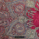 1608 Old Kashmir Silk Embroidered Amli Shawl Rumal-WOVENSOULS Antique Textiles &amp; Art Gallery