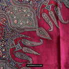 1608 Old Kashmir Silk Embroidered Amli Shawl Rumal-WOVENSOULS Antique Textiles &amp; Art Gallery