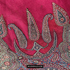 1608 Old Kashmir Silk Embroidered Amli Shawl Rumal-WOVENSOULS Antique Textiles &amp; Art Gallery