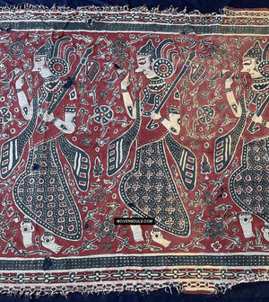 1642 Rare Ceremonial Cloth with a Row of Female Musicians-WOVENSOULS Antique Textiles &amp; Art Gallery