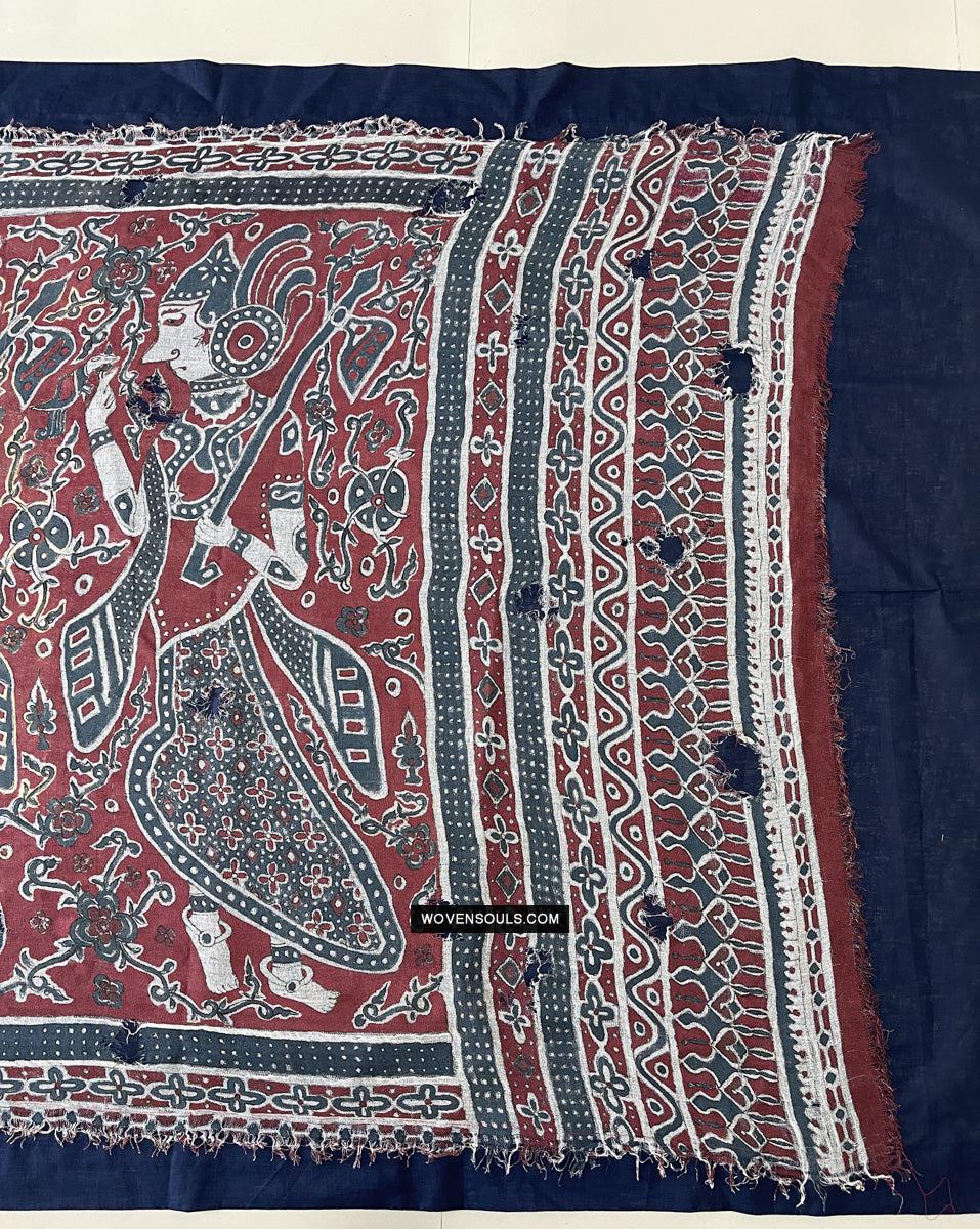 1642 Rare Ceremonial Cloth with a Row of Female Musicians-WOVENSOULS Antique Textiles &amp; Art Gallery