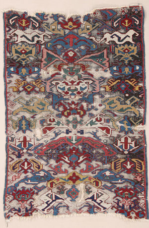 1643 fragmento de alfombra karabagh / kuba antiguo