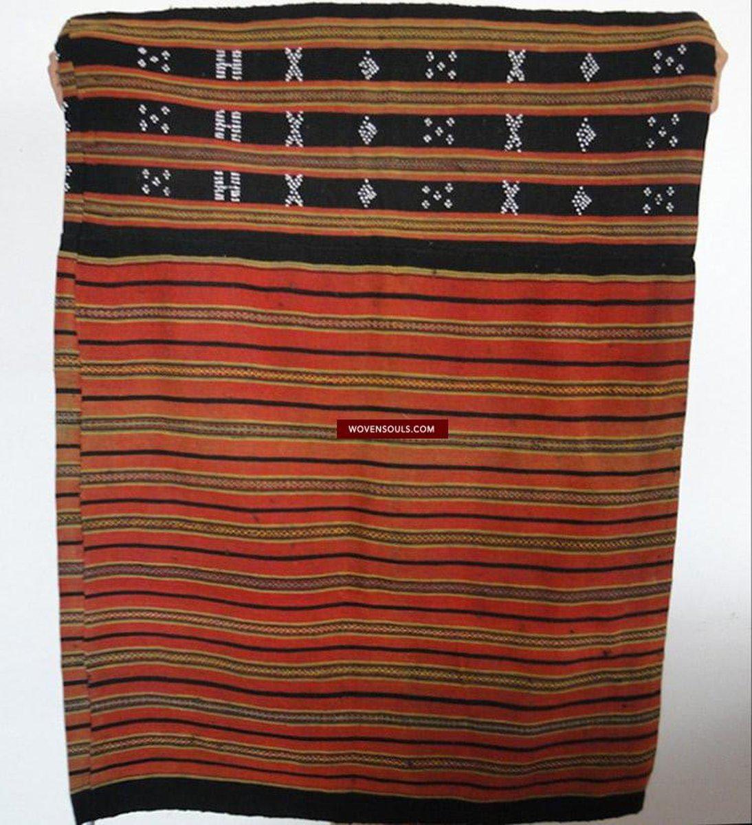 166 Sapa Hilltribe Skirt Vietnam Beaded Weaving-WOVENSOULS-Antique-Vintage-Textiles-Art-Decor