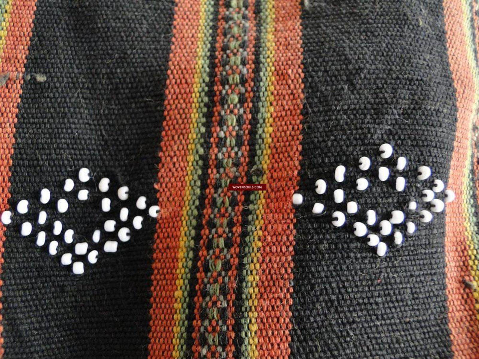 166 Sapa Hilltribe Skirt Vietnam Beaded Weaving-WOVENSOULS-Antique-Vintage-Textiles-Art-Decor