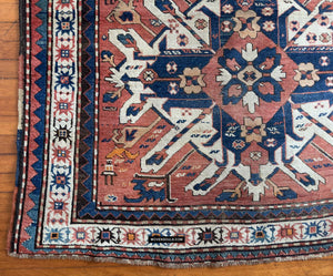 1672 Antique Chelaberd Eagle Kazak Rug - WOVENSOULS Antique Vintage Art Interior Decor