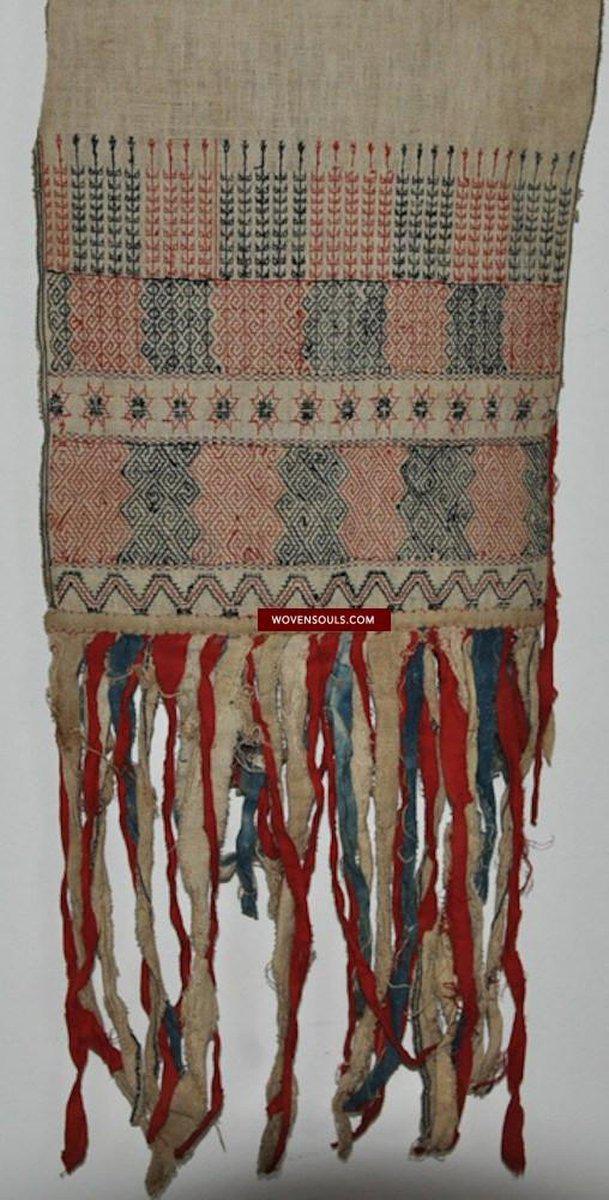 171 Antique Hilltribe Shaman Shoulder Cloth - Textile Art-WOVENSOULS-Antique-Vintage-Textiles-Art-Decor