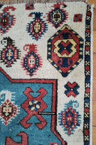 1718 Antique White Field Caucasian Village Kazak Rug - Antique Decor Home Museum