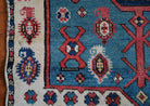 1718 Antique White Field Caucasian Village Kazak Rug - Antique Decor Home Museum