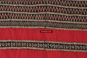 172 Rare Hilltribe Tunic with Jobs Tear Seed Embroidery-WOVENSOULS-Antique-Vintage-Textiles-Art-Decor