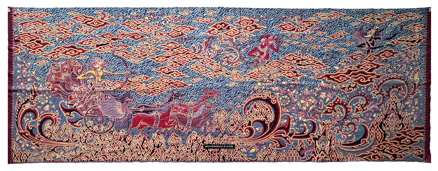 1746 Hindu Scene in Cirebon Javanese Batik Tulis Art