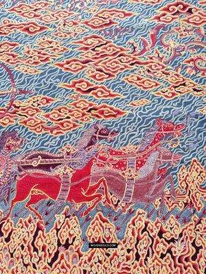 1746 Scena indù in Cirebon Javanese Batik Tulis Art
