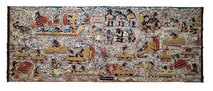 1751 Indonesische Kunst Cirebon Javanes Batik -Kunstwerk - Wayang Gamelan -Szenen