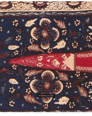 1756 Vintage Batik Tulis Kemben Textile - Pair - Antique Decor Home Museum