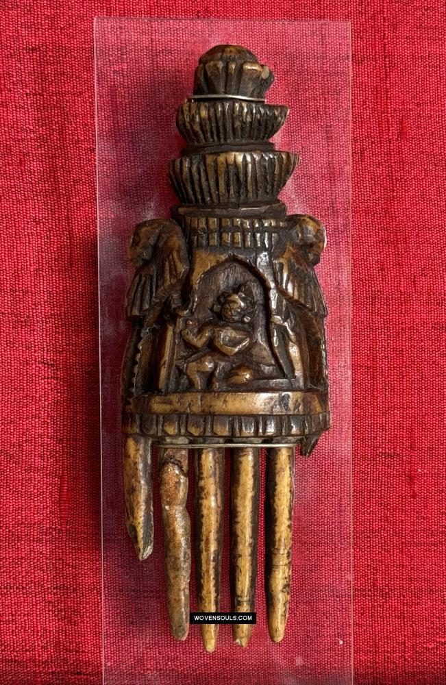 1759 Antique Bone Comb - Indian Art - Krishna