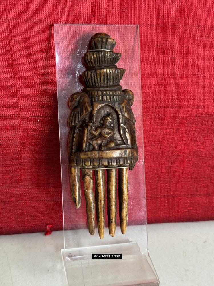 1759 Antique Bone Comb - Indian Art - Krishna