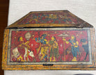 1760 Antique Pattachitra Krishna Paintings on a Wooden Chest - WOVENSOULS Antique Vintage Art Interior Decor