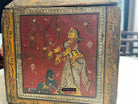 1760 Antique Pattachitra Krishna Paintings on a Wooden Chest - WOVENSOULS Antique Vintage Art Interior Decor