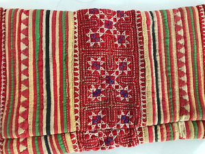 177 Vintage Handstitched Hmong Blouse with Applique & Embroidery-WOVENSOULS-Antique-Vintage-Textiles-Art-Decor