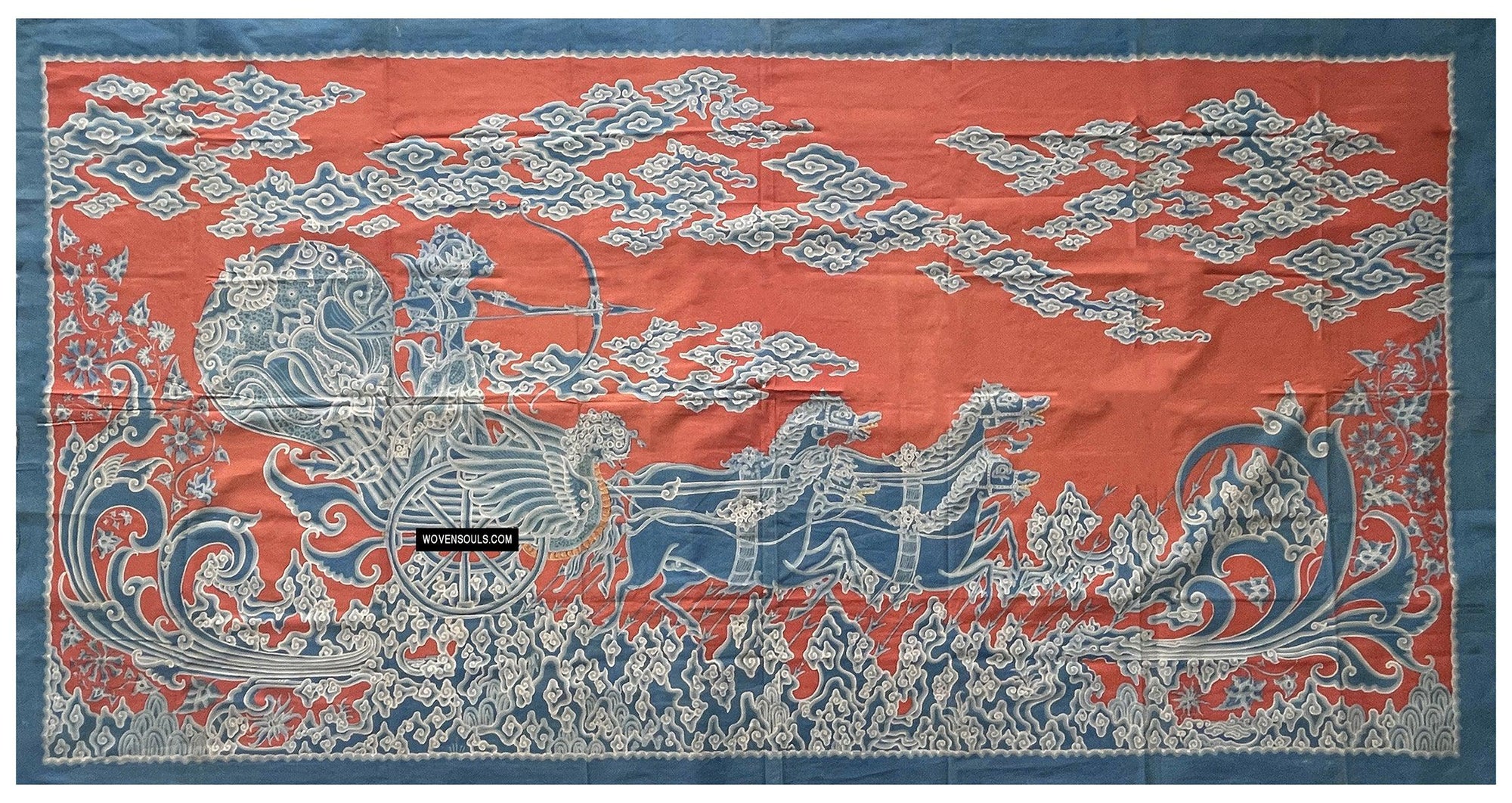 1773 Mahabharata Hindu Scene in Cirebon Wayang Batik Tulis Artwork