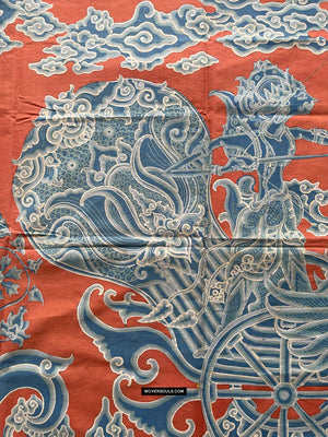 1773 Mahabharata Hindu Scene in Cirebon Wayang Batik Tulis Artwork
