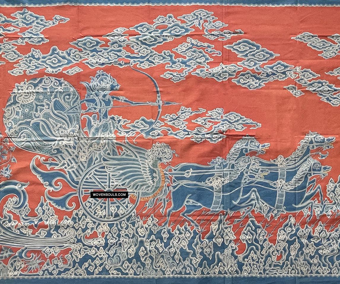1773 Mahabharata Hindu Scene in Cirebon Wayang Batik Tulis Artwork