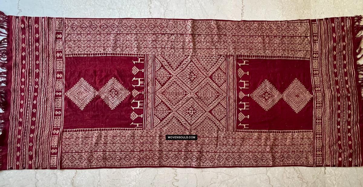 1779 Antique Bakhnoug Shawl w Animal Motifs - Textile Art Masterpiece - Antique Decor Ethnic Art 