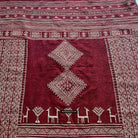 1779 Antique Bakhnoug Shawl w Animal Motifs - Textile Art Masterpiece - Antique Decor Ethnic Art 