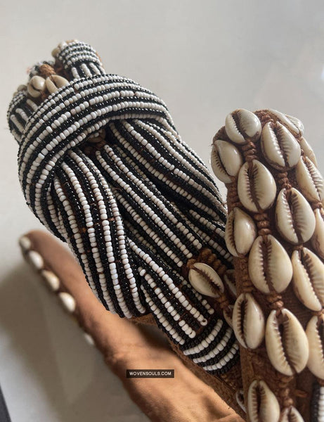 1781 Rare Vintage Kuba Beaded Belt with Shells-WOVENSOULS Antique Textiles & Art Gallery