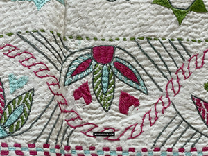 1790 Vintage Bengale Nakshi Kantha Textile - Courtisane Scène